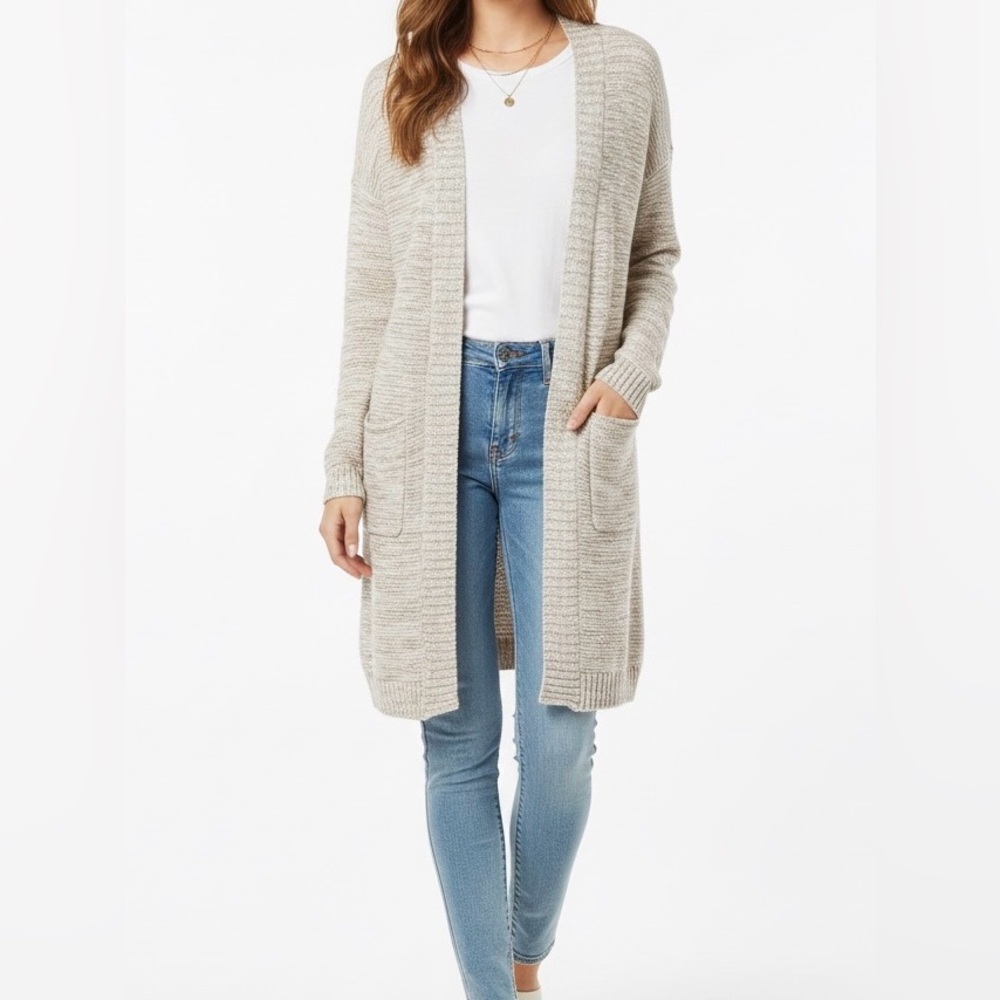 Express Women's Beige Cardigan Sweater Size L/G